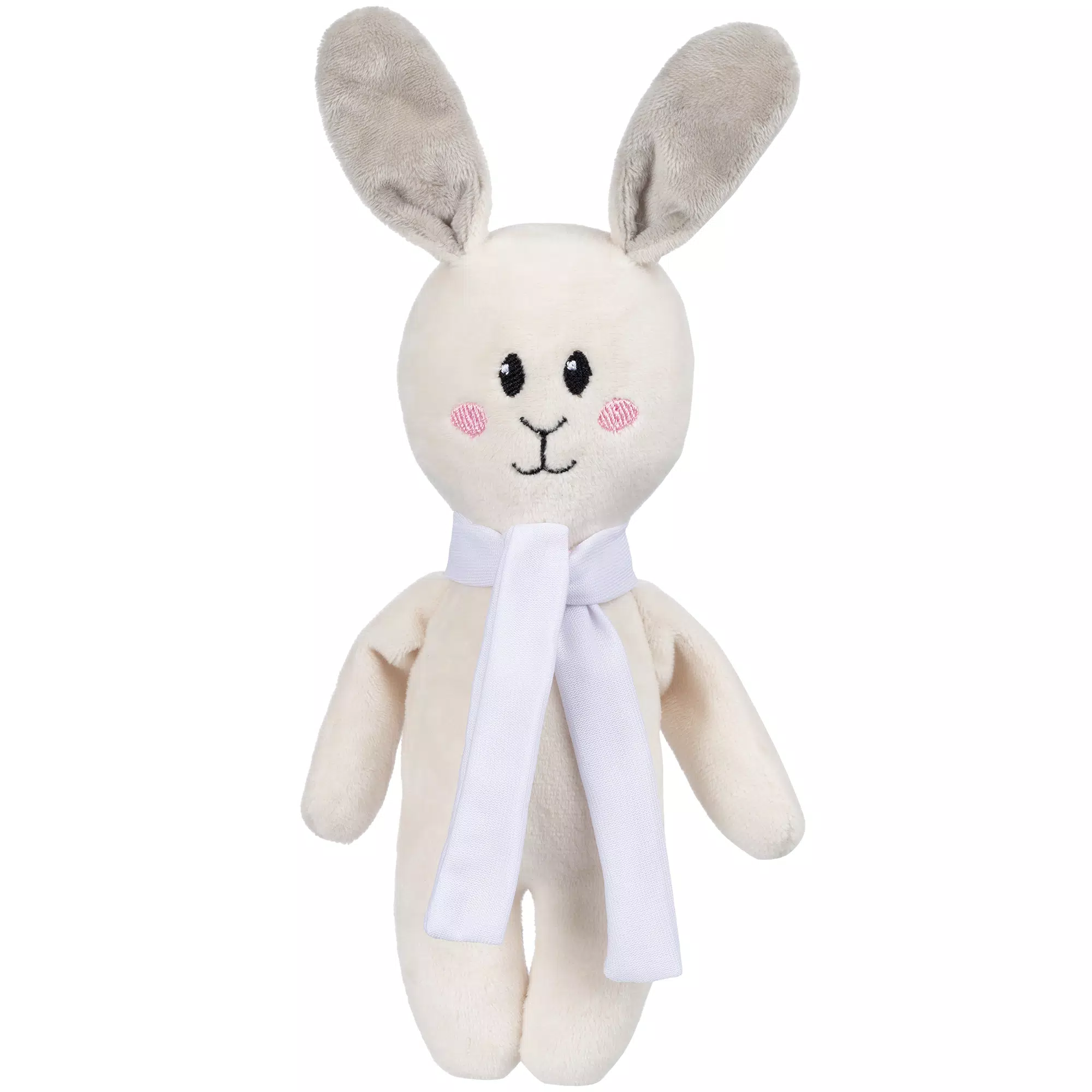 Мягкая игрушка Beastie Toys, заяц с белым шарфом под нанесение