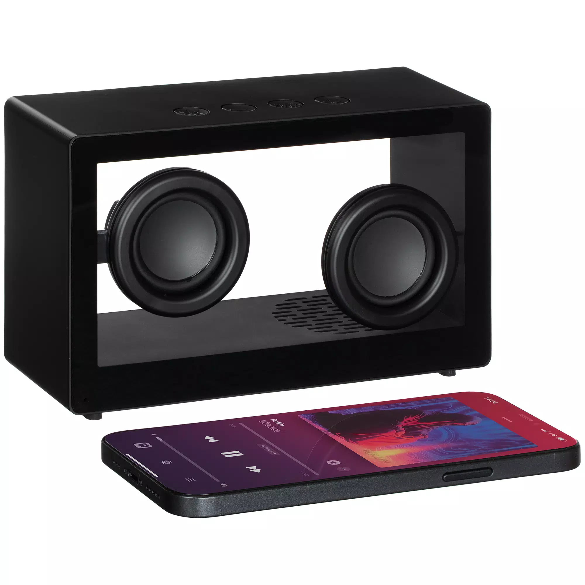 Bluetooth-колонка со светомузыкой Sensofonic, черная под нанесение