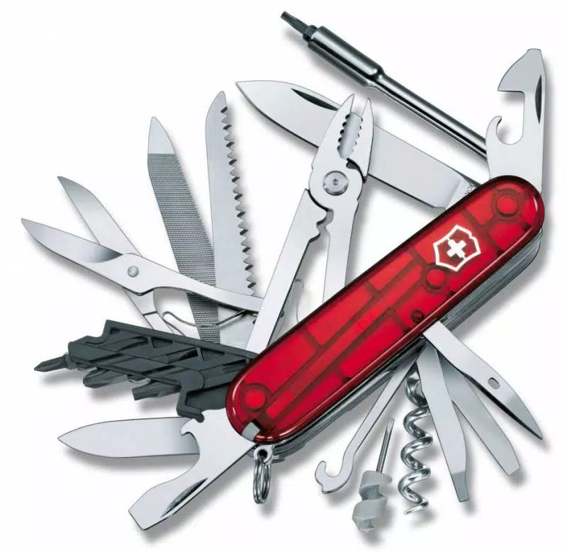 Офицерский нож CyberTool L, полупрозрачный красный под нанесение